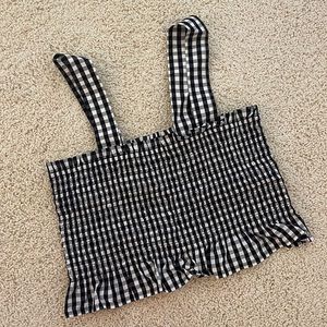 Gingham Ruched Top